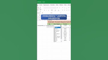 Automatic Format & Dynamic Serial Number | Excel Tips and tricks | #shorts
