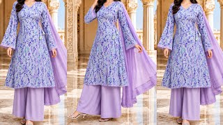 TRENDY🔥 A LINE KURTI CUTTING AND STICHING/ANGRAKHA KURTI CUTTING &STITCHING/SUMMER KURTI