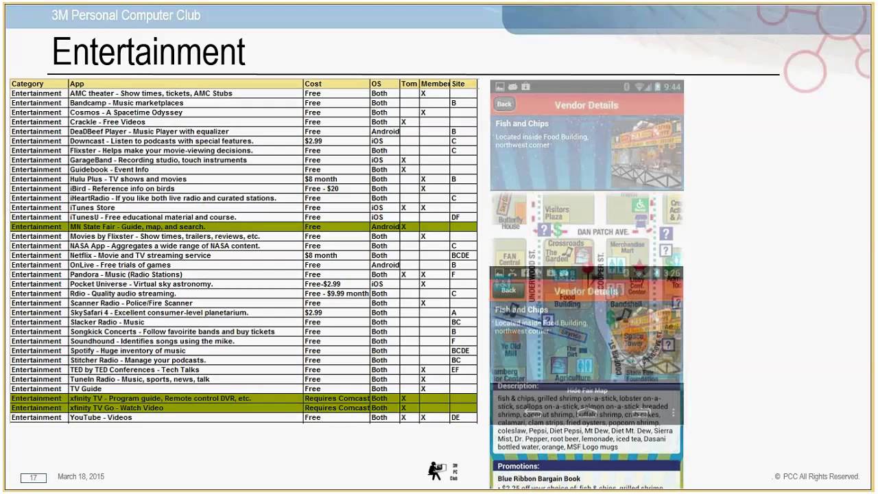 PCC Meeting Mar 18, 2015 - Best Software for Tablets and Smartphones (Part 1 of 2)