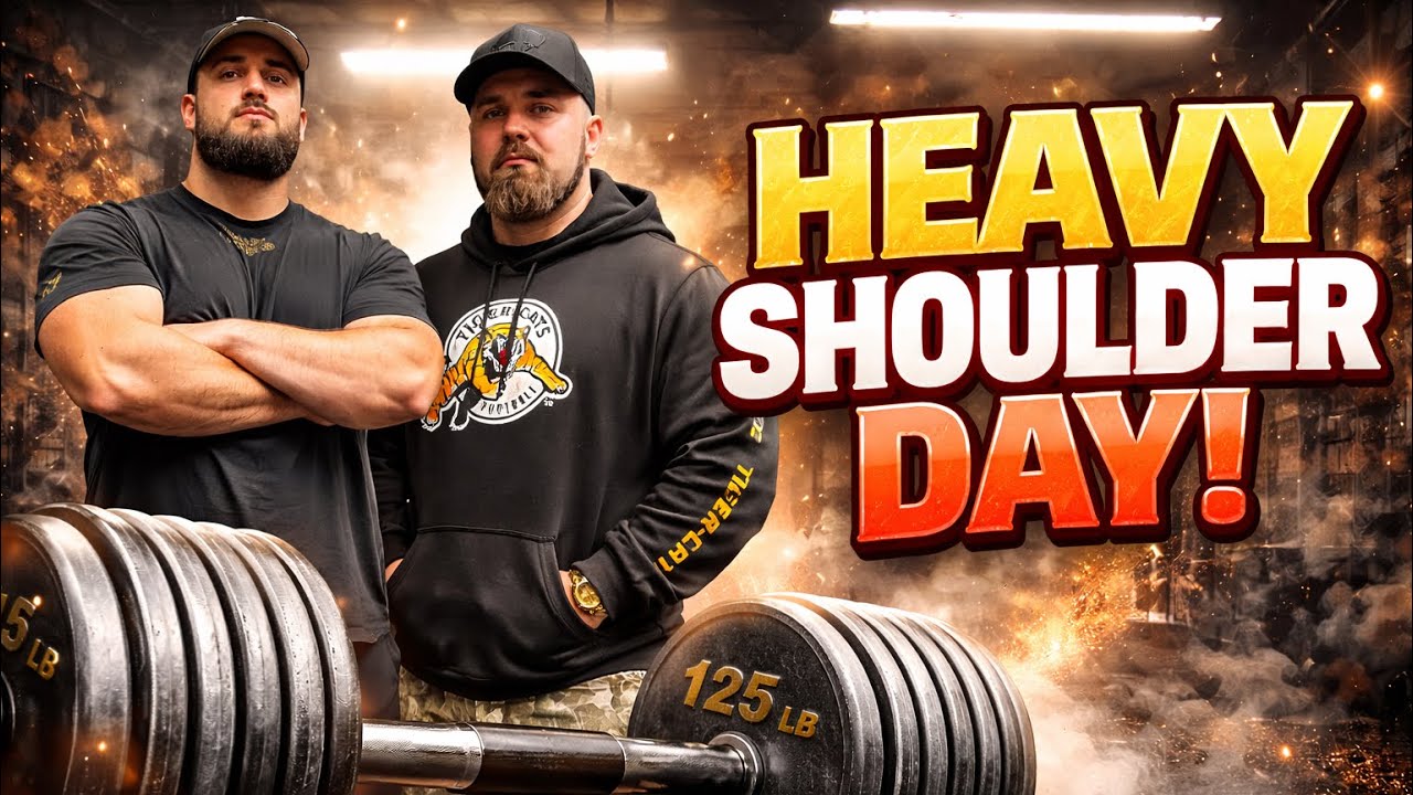 125lb Dumbbell Shoulder Press PR| Heavy Shoulder Day With Tyler (Full Workout)