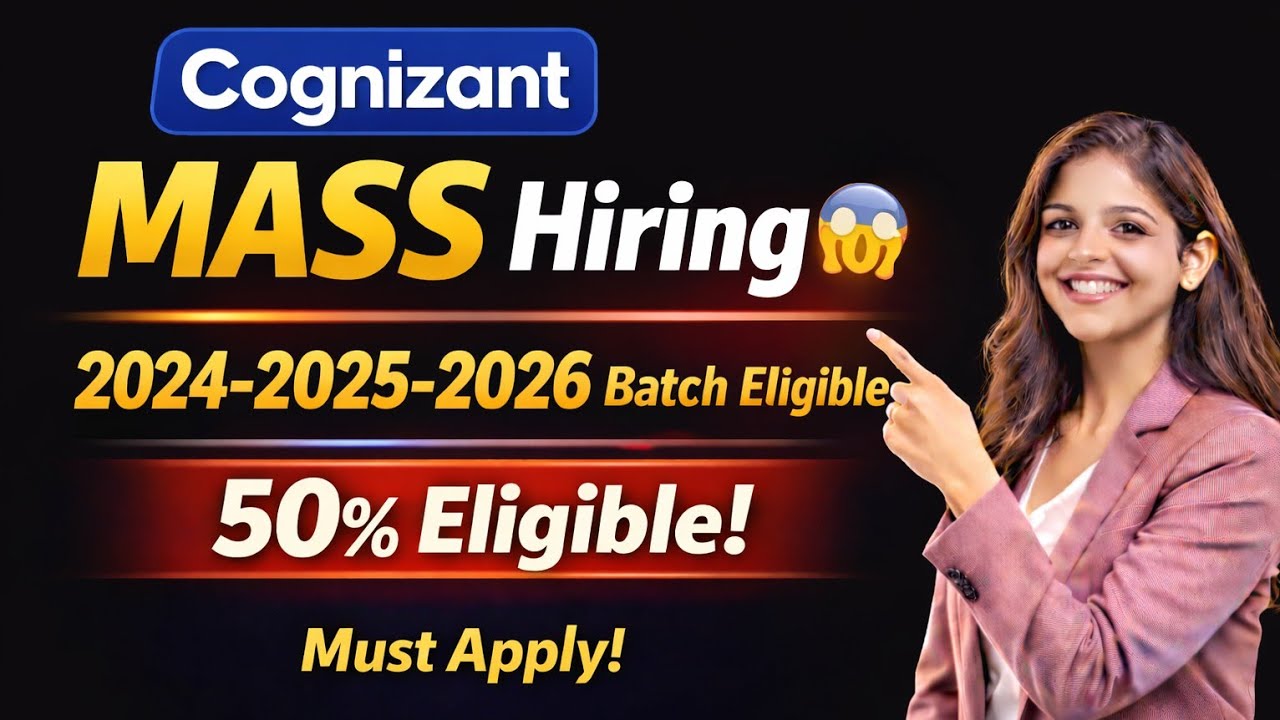 Cognizant Off Campus Drive || Cognizant Hiring for Freshers || Mass ...