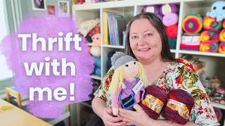 Thrifting for Knitting, Crochet & Craft Supplies | Budget Yarn Haul + Hidden Gems! 🧶😃