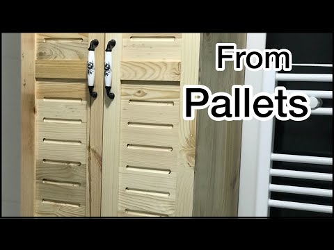 Paletten Havlu Dolabı Yapımı//Making Bathroom Cabinet From Pallets
