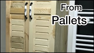 Paletten Havlu Dolabı Yapımı//Making Bathroom Cabinet From Pallets