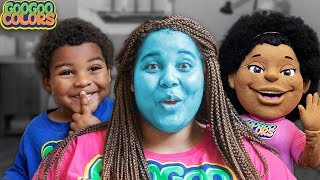 Goo Goo Gaga Color Mom Blue! Pretend Play Hide and Seek with Family!