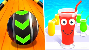Sky Rolling Ball 3d Vs Juice Run - All Level Gameplay Android,iOS - Mobile Game NEW APK UPDATE
