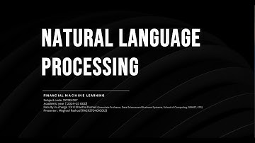 Natural Language Processing - Financial Machine Learning | SRM Institute of Science and Technology