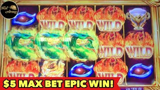 ⭐️$5 MAX BET EPIC WIN⭐️TRIPLE WEALTH PHOENIX BONUS | BUFFALO GOLD CHASING THE 15 HEADS SLOT MACHINE