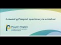 Answering passport questions you asked us