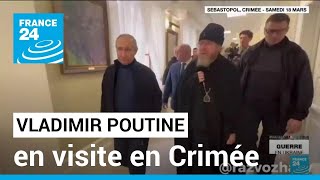 Vladimir Poutine en visite en Crimée le jour de l'anniversaire de l'annexion • FRANCE 24