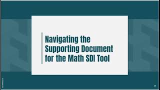 Math SDI Toolkit Overview video V 2