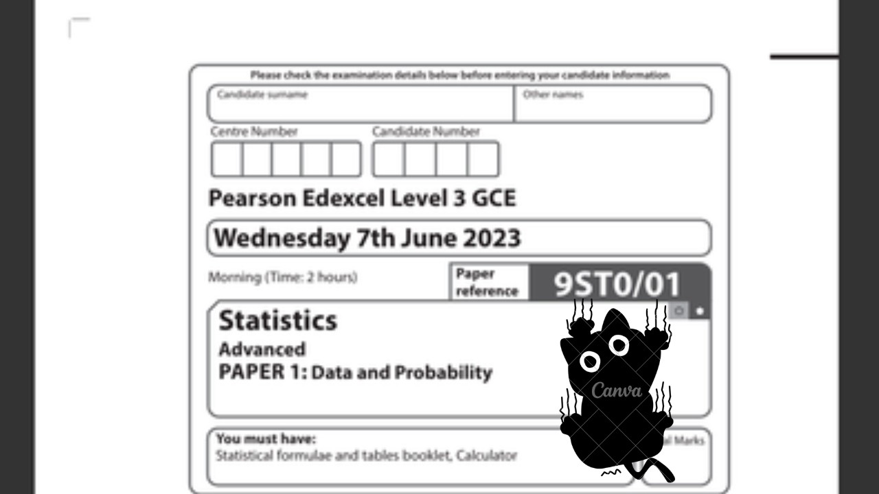 Statistics Advanced Edexcel June 2023 Paper 1 Walkthrough | Step-by ...