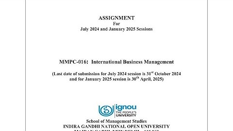 IGNOU | MMPC 016 | MBA | Solved Assignment |