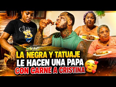 LA NEGRA AND TATUAJE MAKE A POTATO AND MEAT DISH FOR CRISTINA