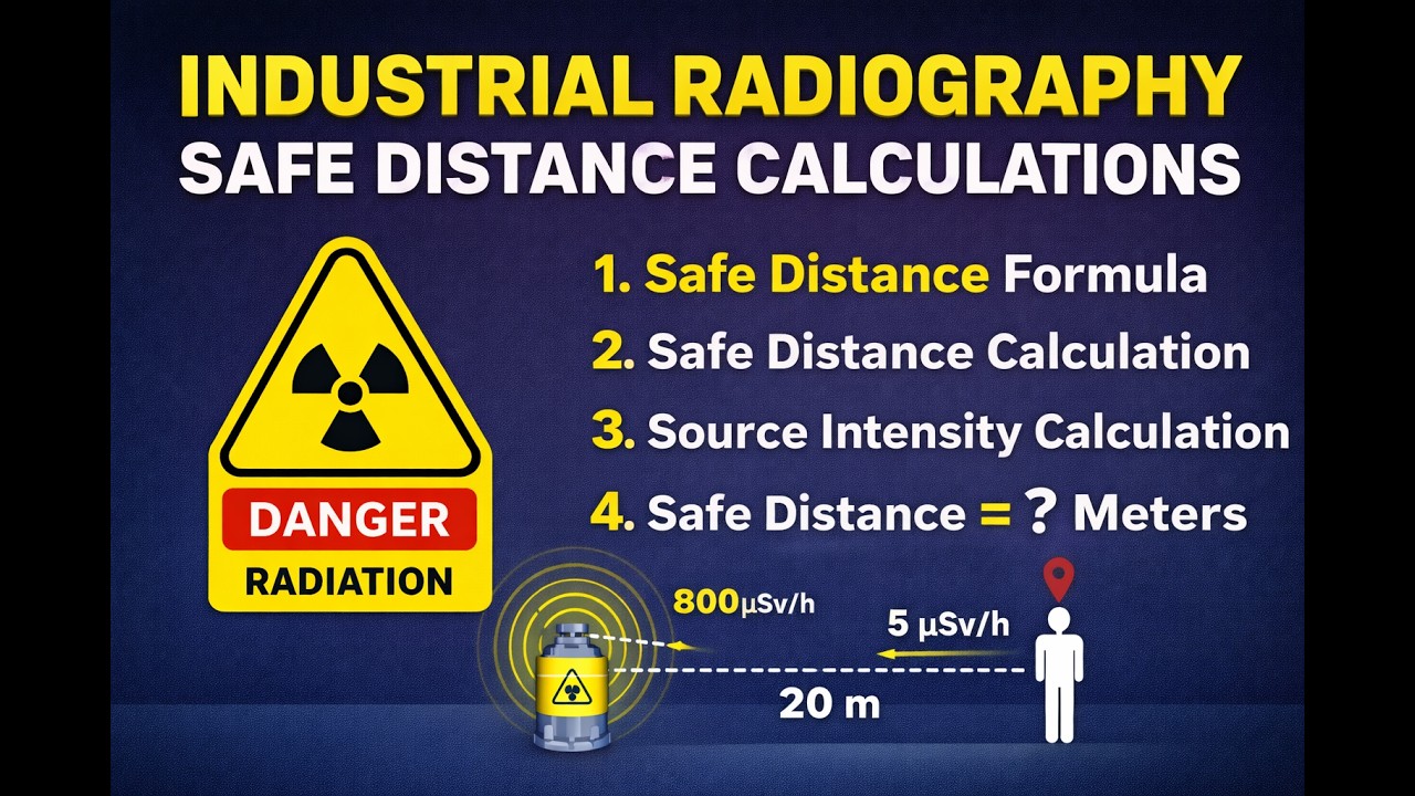 SAFE DISTANCE CALCULATION /RADIOGRAPHY /SOURCE INTENSITY OF RADIATION ...