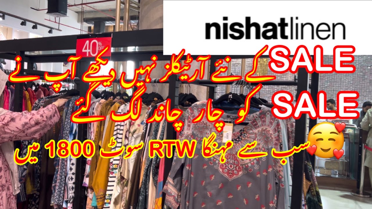 Nishat linen Flat 40 Pret collection sale sale start today with