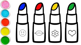 How To Draw Lipstick For Kids /Makeup Drawing Easy For Children #lipstickdrawing #kidslarningvideo