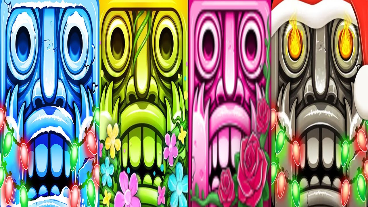 Temple Run 2 Frozen Festival VS Blooming Sands VS Winter Wasteland VS Holiday Havoc