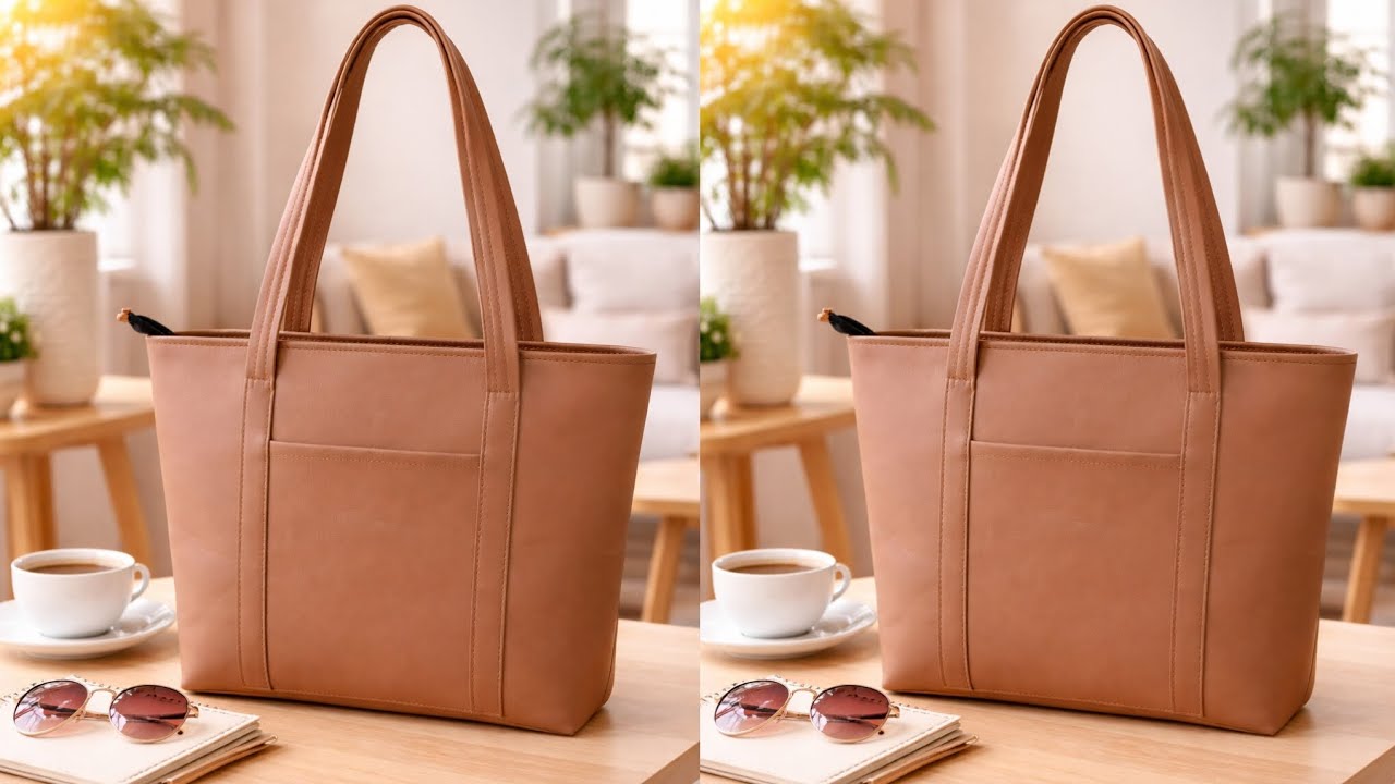 Давайте вместе создадим такую ​​сумку-тоут / офисную сумку с карманом / 