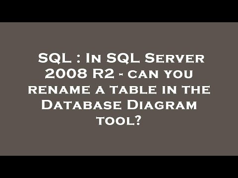 SQL : In SQL Server 2008 R2 - can you rename a table in the Database Diagram tool?