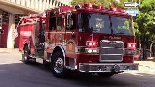 San Diego Fire-Rescue Dept. Engine 1 & Engine 201 Responding