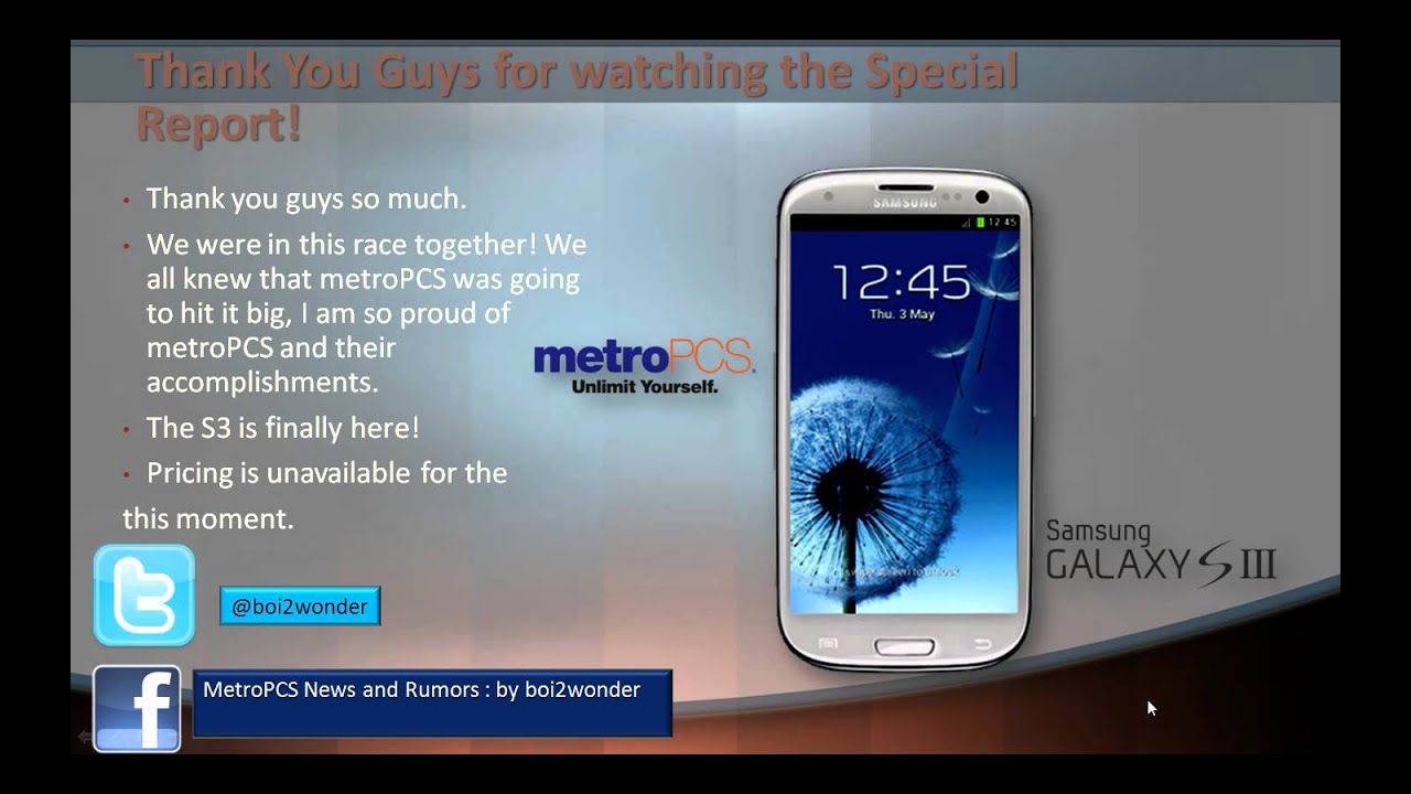 metroPCS Special News Update!- Samsung Galaxy S III 9/26/12