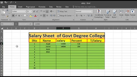 Ms.Excel 2016 Lesson 04 (sum Function) by RAHIM HAIDERY