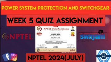 Power System Protection And Switchgear Week 5 Quiz Assignment Solution | NPTEL 2024 (July) | SWAYAM