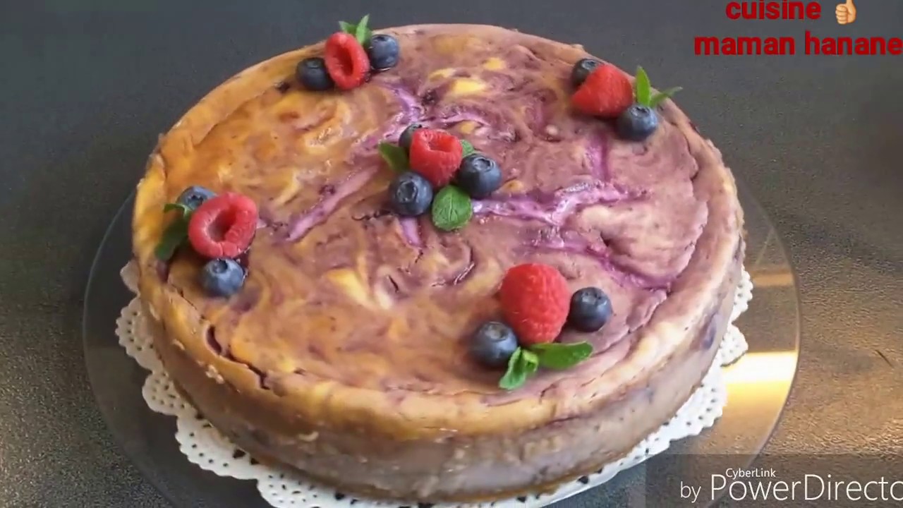 Cheesecake au myrtilleحصريا ولاول مرة تشيز كيك بفاكهة العنب البري وبدون جيلاتين