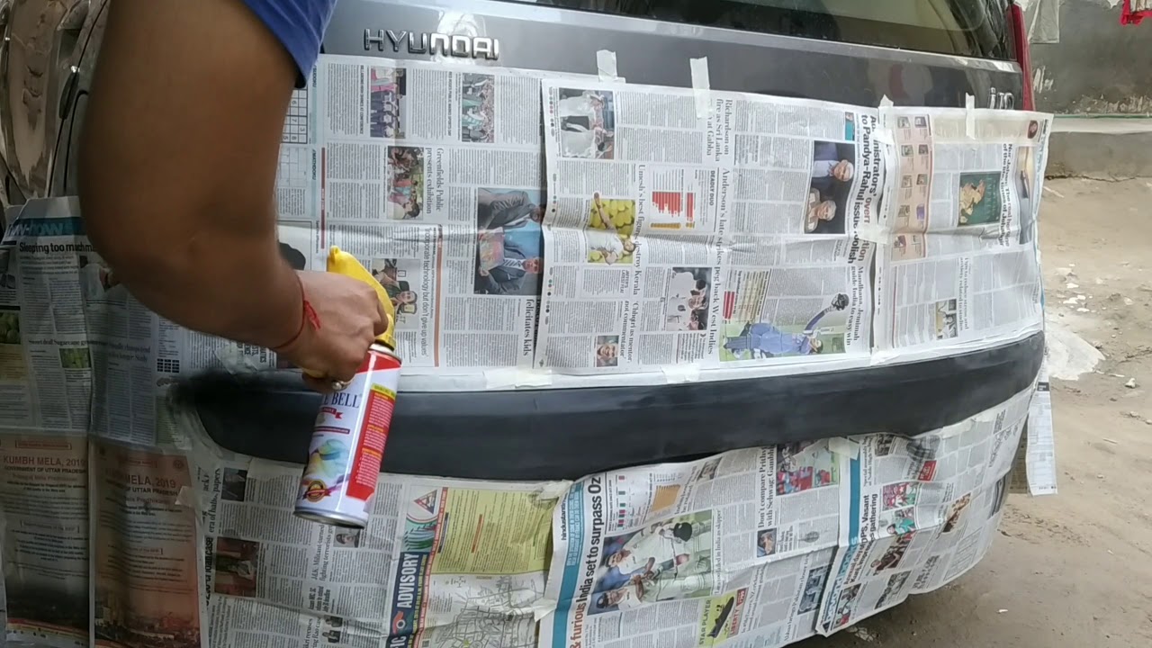 How to spray paint your car bumper protector Spray can paint on car