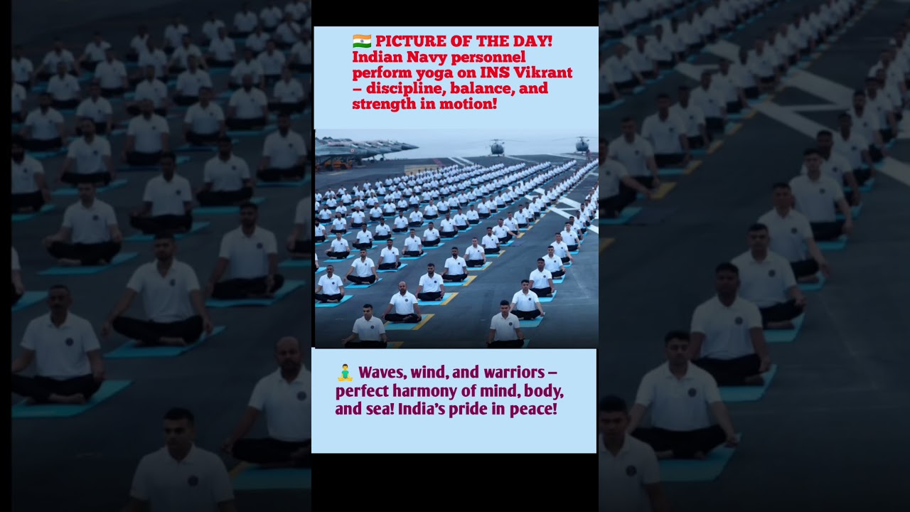 Indian Navy’s Yoga Moment on INS Vikrant – Strength Meets Serenity at Sea!"