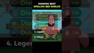 Ranking Best Spelling Bee Roblox #shorts #ranking