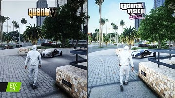 GTA V: QuantV vs NaturalVision Evolved - 4K Graphics Comparison - Ray Tracing PC Gameplay - 2021 MOD