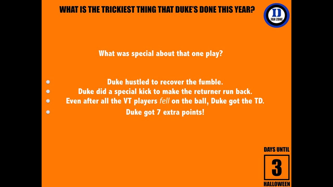 What is the trickiest play Duke's done this year?