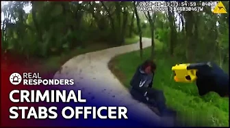 Police Officer Fights for His Life After Man Stabs Him in the Neck | Real Responders