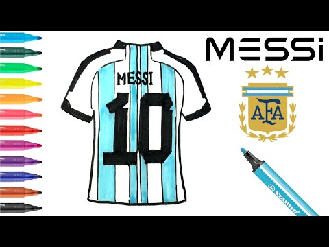 Easy Drawing Lionel Messi Jersey Argentina I Kolay Lionel Messi Arjantin Forması Çizimi