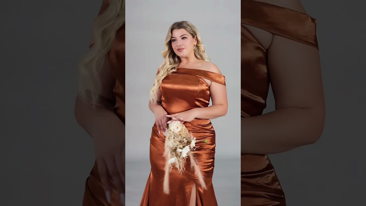 Glamlora Stunning Sheath Pleated Sweep Train  Corset Plus Size Bridesmaid Dress GLY25B0267