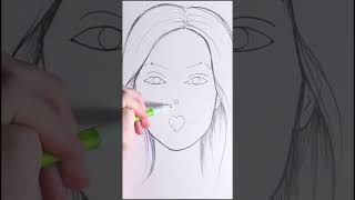 Girl face drawing #viral #art #shorts