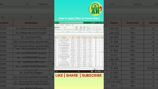 How Apply Filter On Excel Sheet Excel Sheet Filter Apply Filter On Excel Sheet Excel