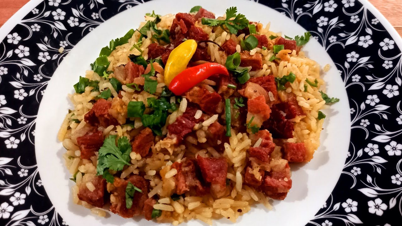 Como fazer  arroz de charque?
