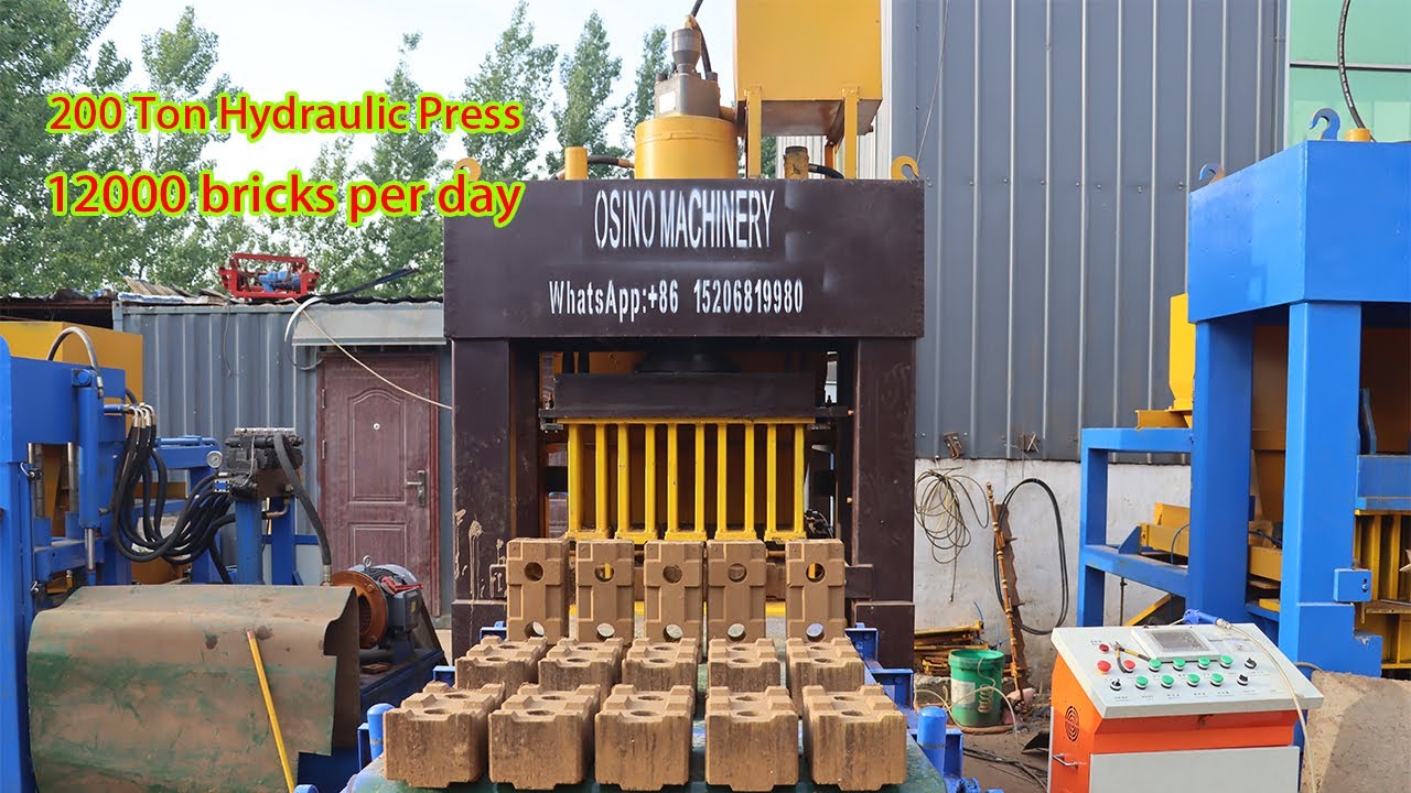 automatic hydraulic soil earth clay cement interlocking brick making ...