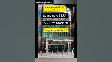 Morgan Stanley hiring freshers salary upto 6 LPA #morganstanley #jobsearch #freshersjobs #jobupdate