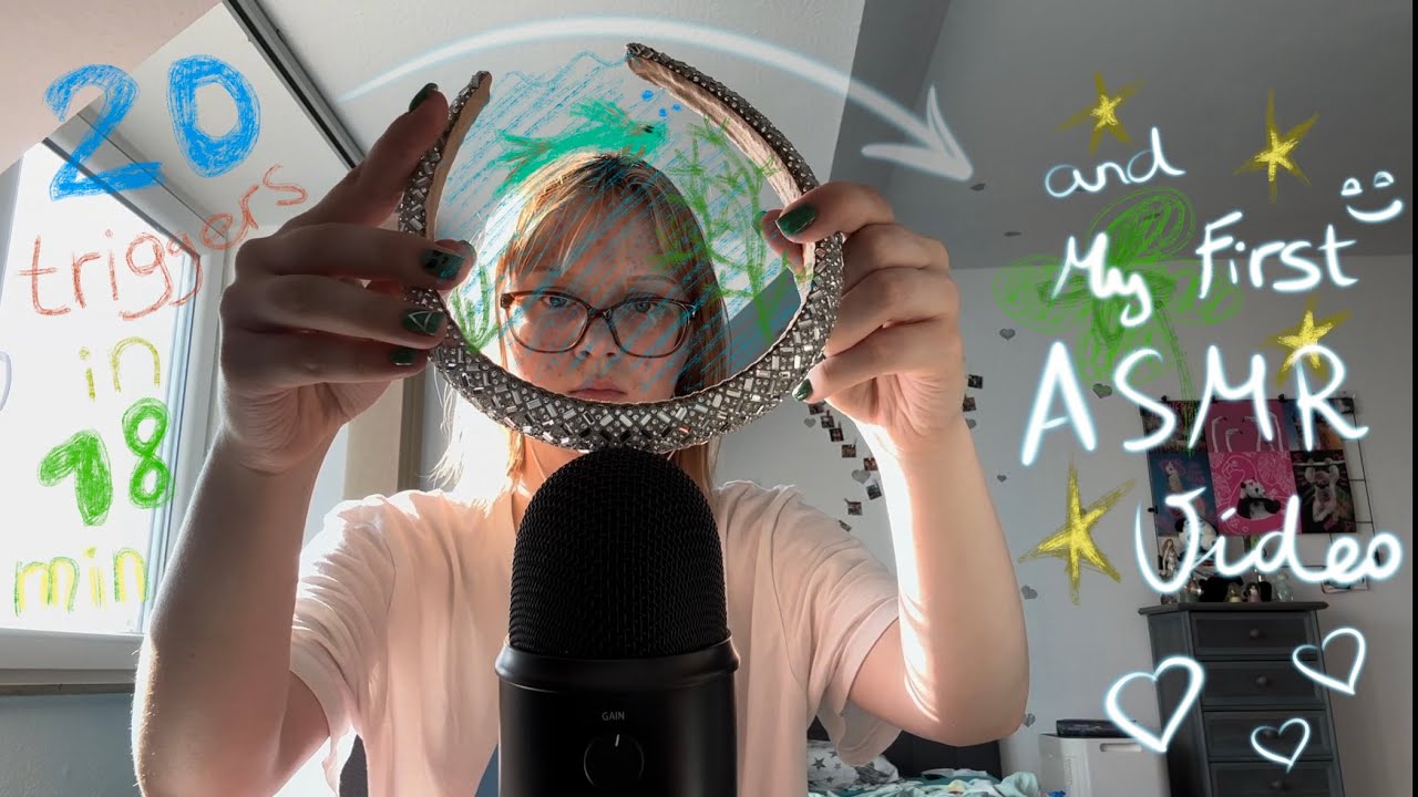 My first asmr video: 20 triggers in 18 minutes/ Мое первое видео: 20 триггеров за 18 минут