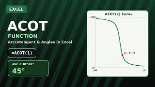 Full Excel ACOT Function Explained | Arccotangent Formula Tutorial Guide