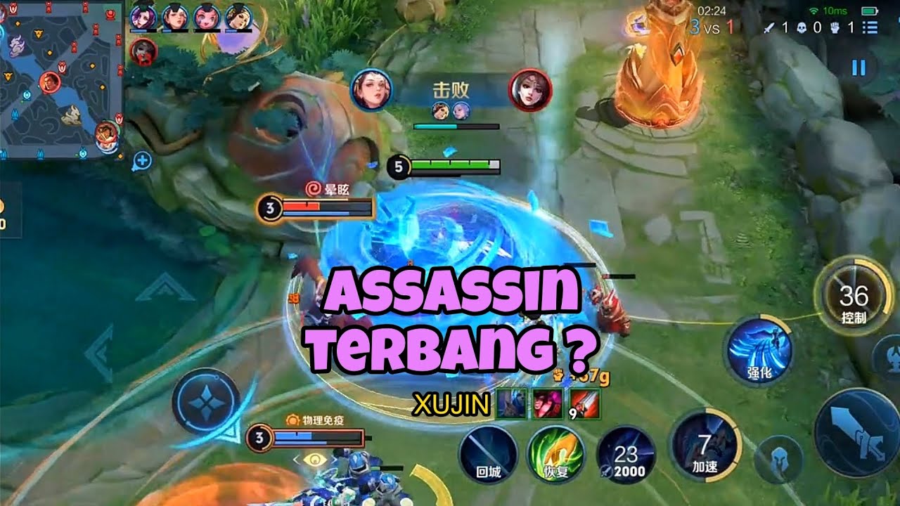 Assassin Terbang ? Gameplay Cirrus Honor Of Kings China Server Jungling Solo Rank HOK Global XUJIN