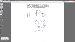 ACT Question #27 - Similar Triangles and the Pythagorean Theorem