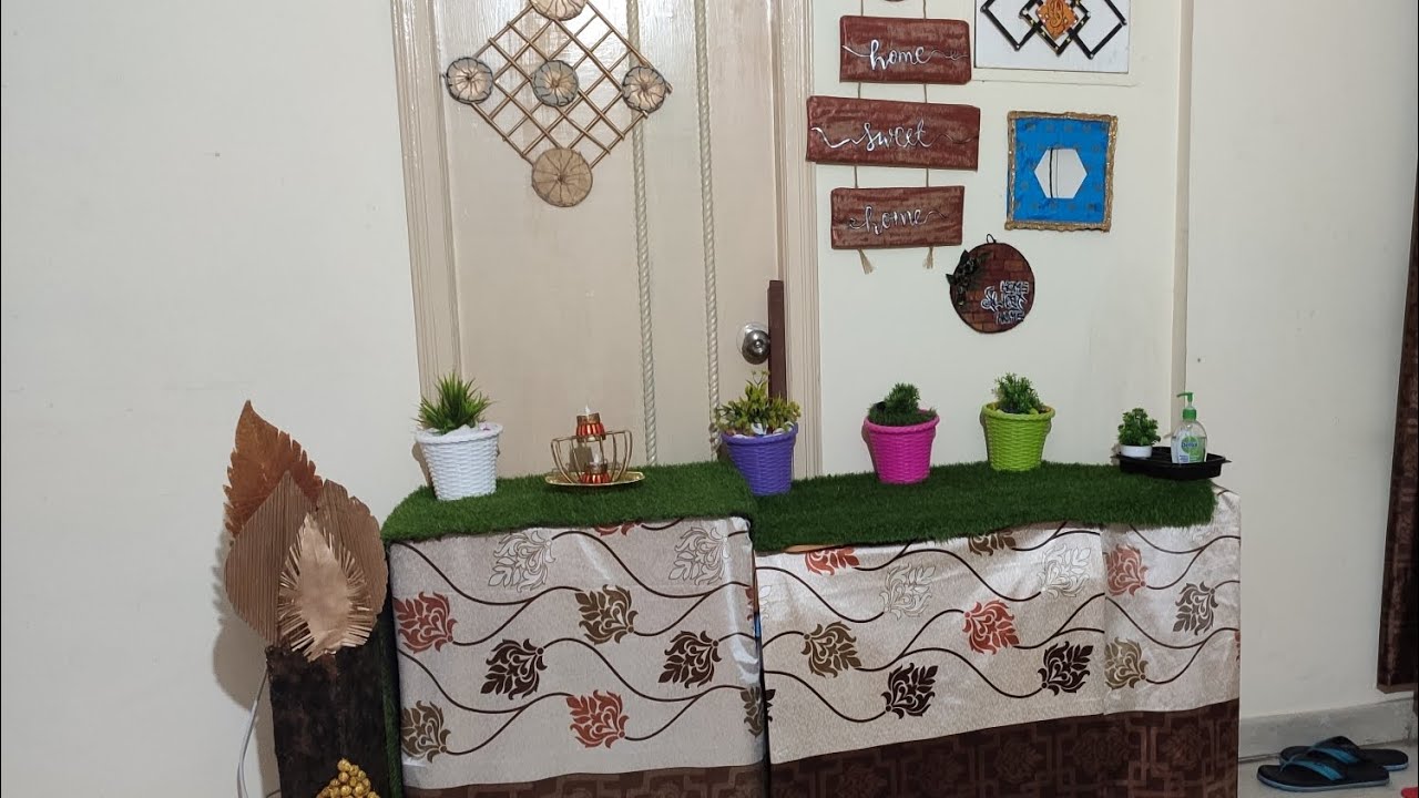 free decor ideas for rented apartment-shoe rack,gas cylinder,box ye sab ko kaise rakhe Ghar me❣️