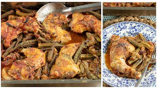 Greek Classic: Roasted Chicken with Okra: Kota me Bamies