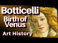 SANDRO BOTTICELLI Famous Birth of Venus Paintings Facts Explained in Art History Documentary Lesson