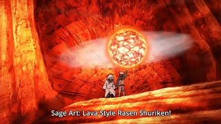 Naruto VS Madara || Naruto uses Sage Art : Lava style Rasen shuriken #shorts #naruto